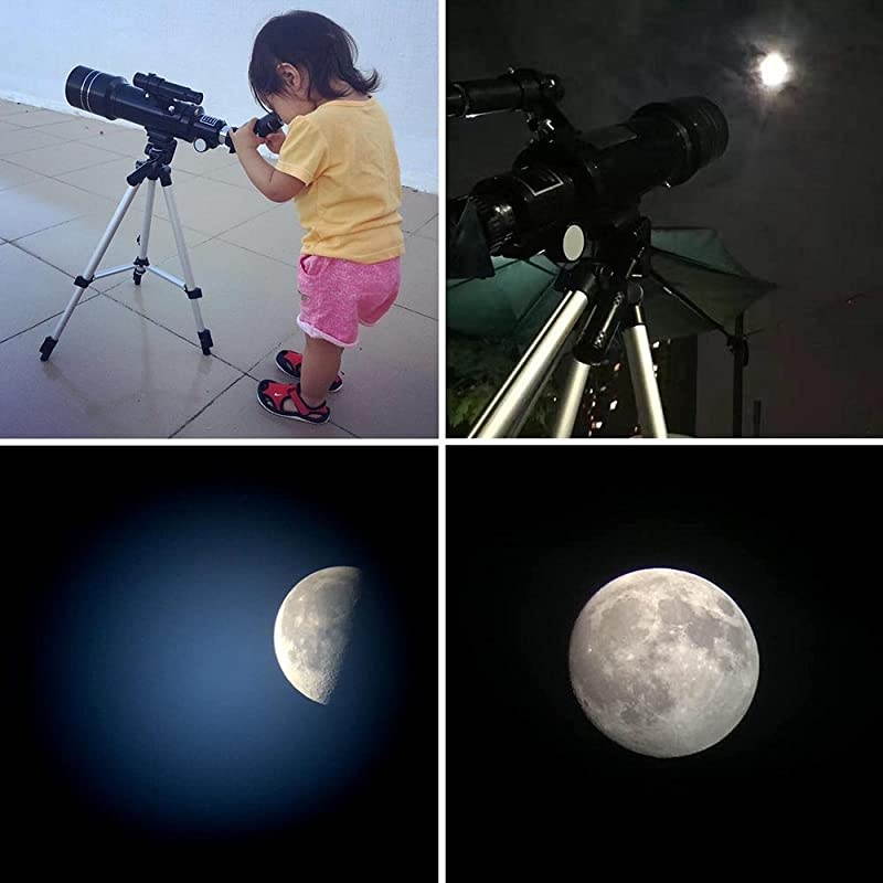70mm Aperture 400mm Focal Length Astronomy Refractor Telescope Refractive Spotting Scope Eyepieces Adjustable Tripod Kids Beginners
