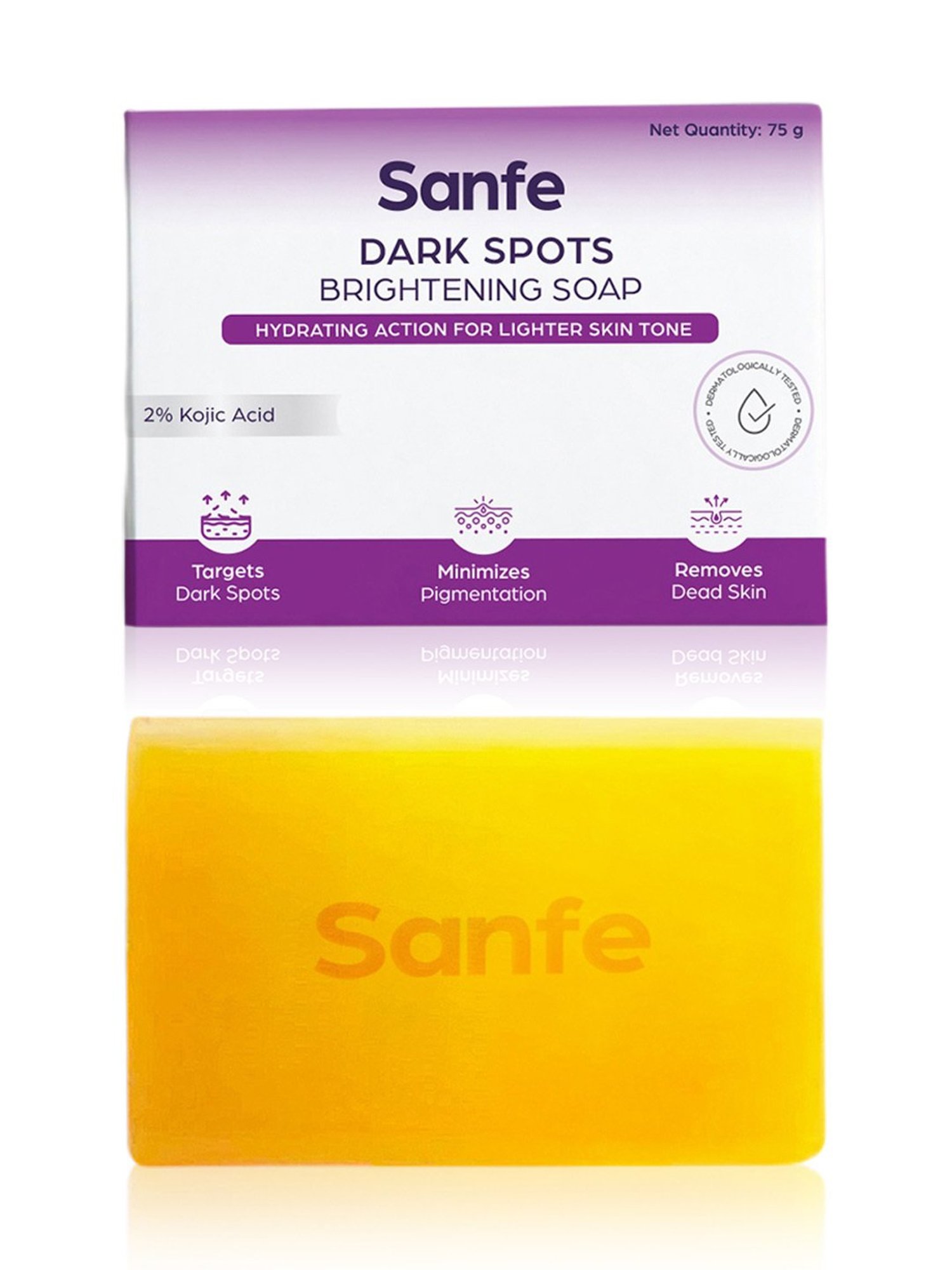 Sanfe 2% Kojic Acid Dark Spots Brightening Soap - 75 gm