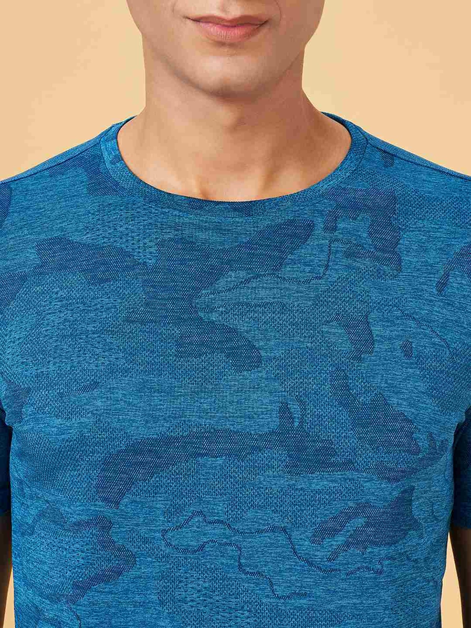 Ajile By Pantaloons Teal Slim Fit Printed T-Shirt