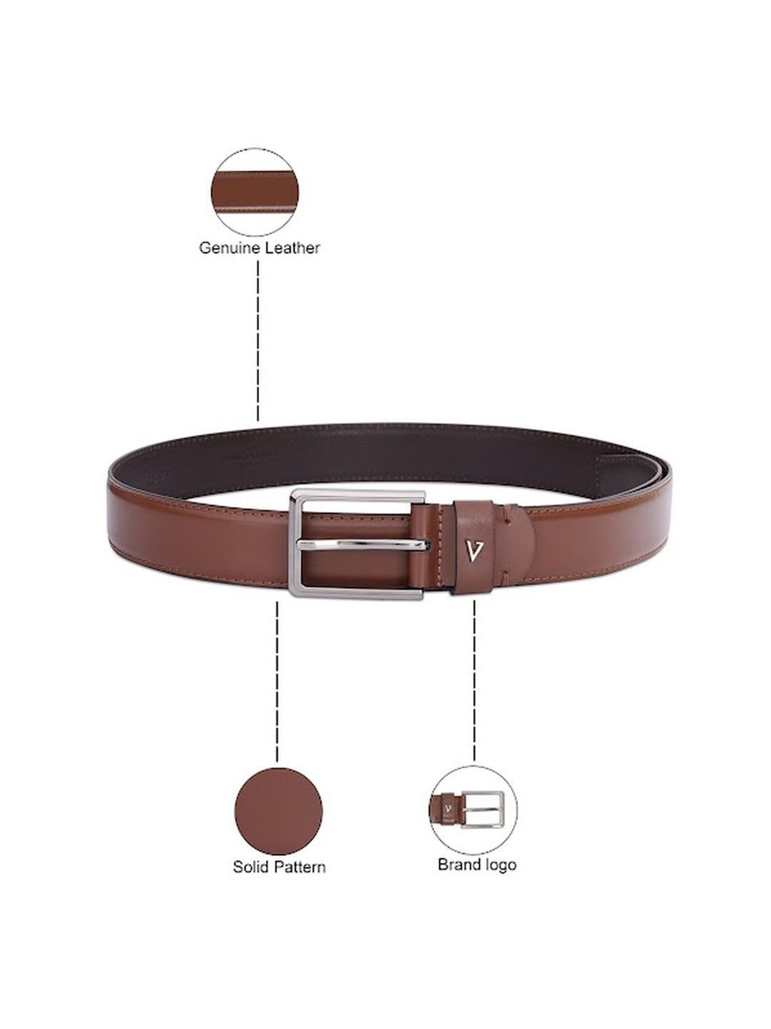 The Vertical Tan Leather Formal Belt for Men