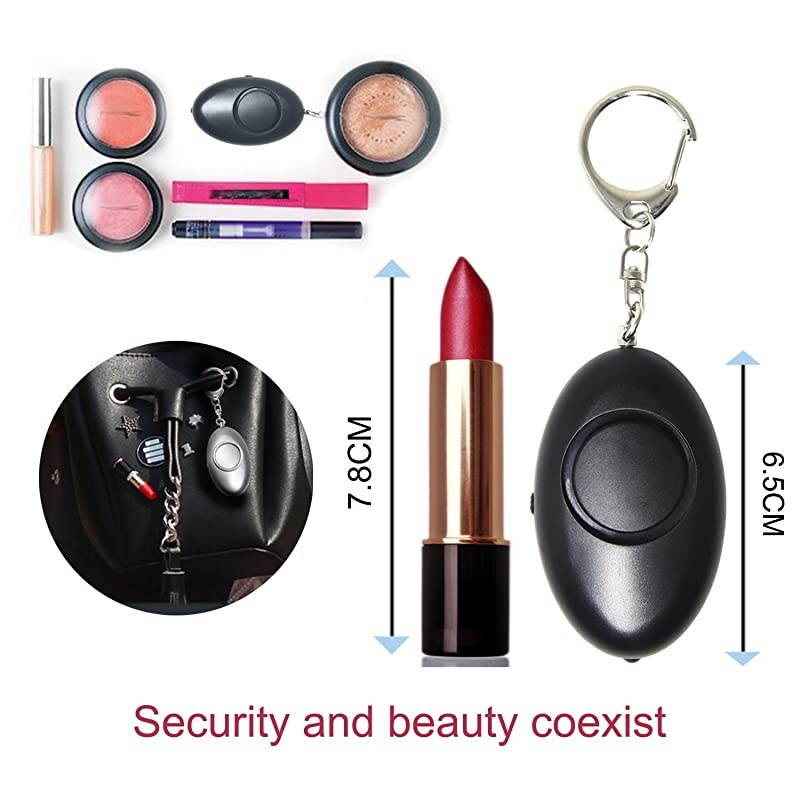 Personal Alarm Siren Song,  125dB Emergency Safesound Personal Alarm - Instant Thief & Attacker Deterrance with LED Light for Women Kids and Elders - Silver