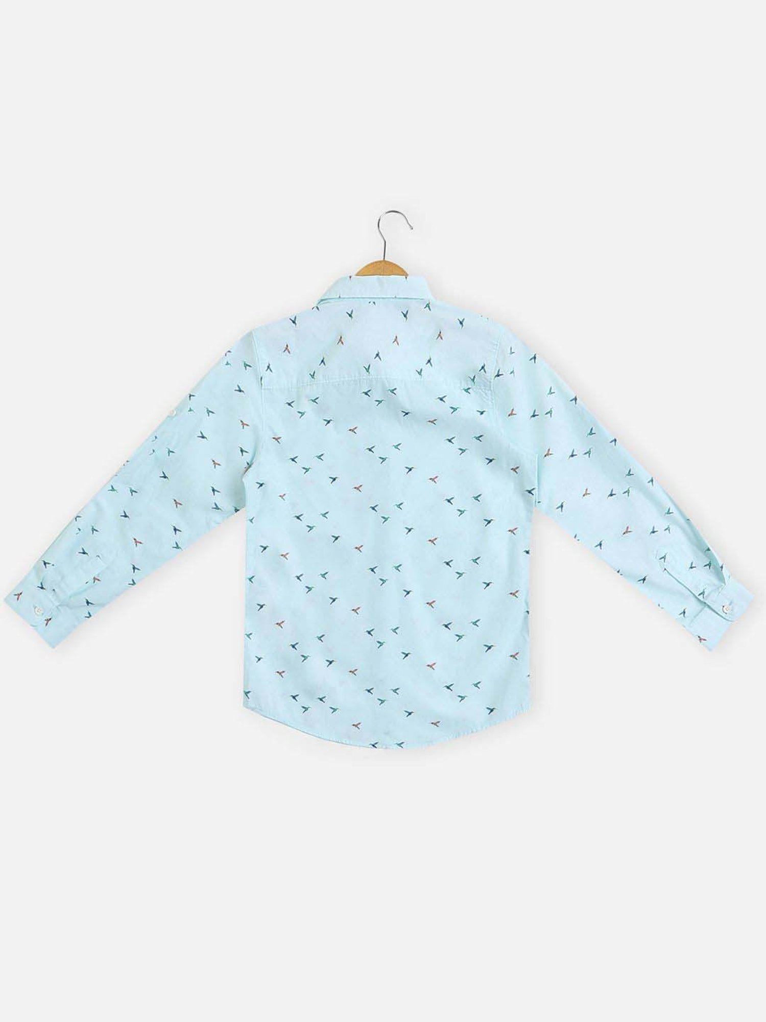 Allen Solly Kids Blue Cotton Printed Full Sleeves Shirt