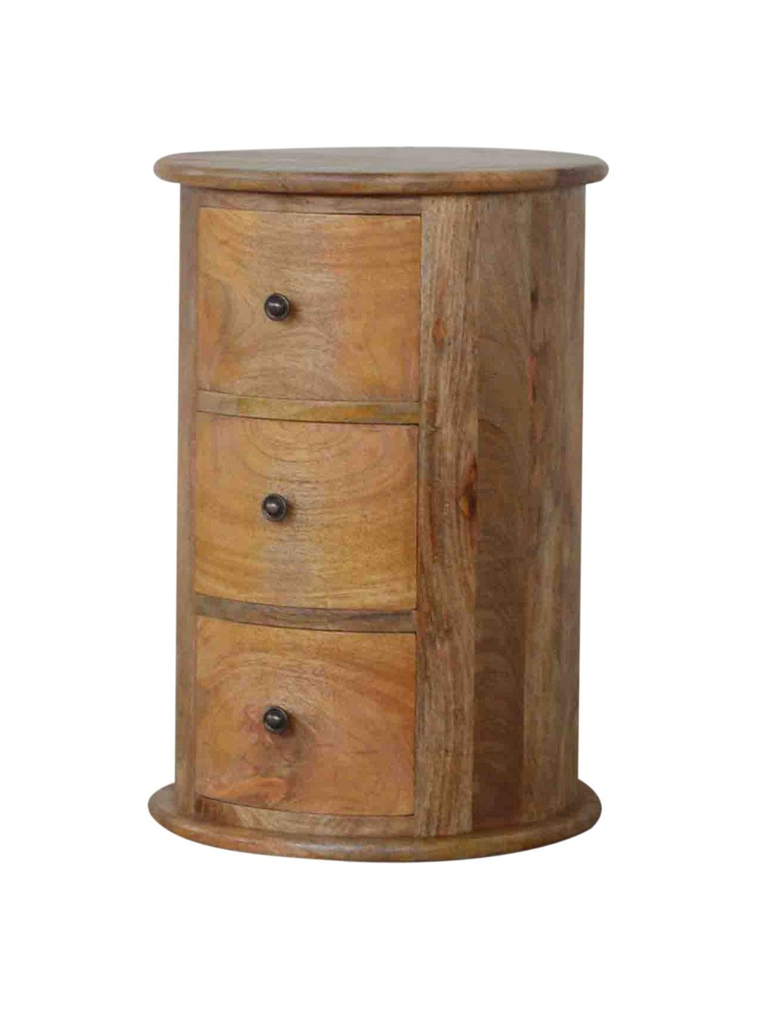 Artisan Furniture 3 Drawer Drum Brown Wood Chest