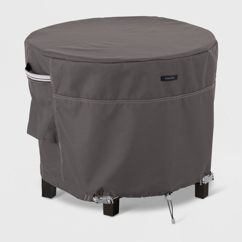Ravenna Round Patio Ottoman/Table Cover Slate S - Classic Accessories