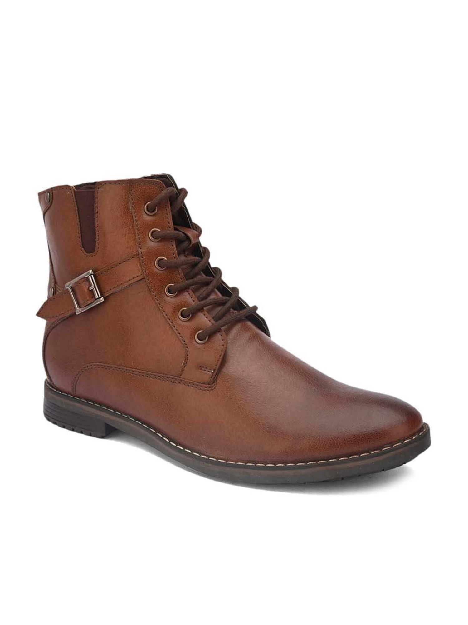 El Paso Men's Brown Derby Boots