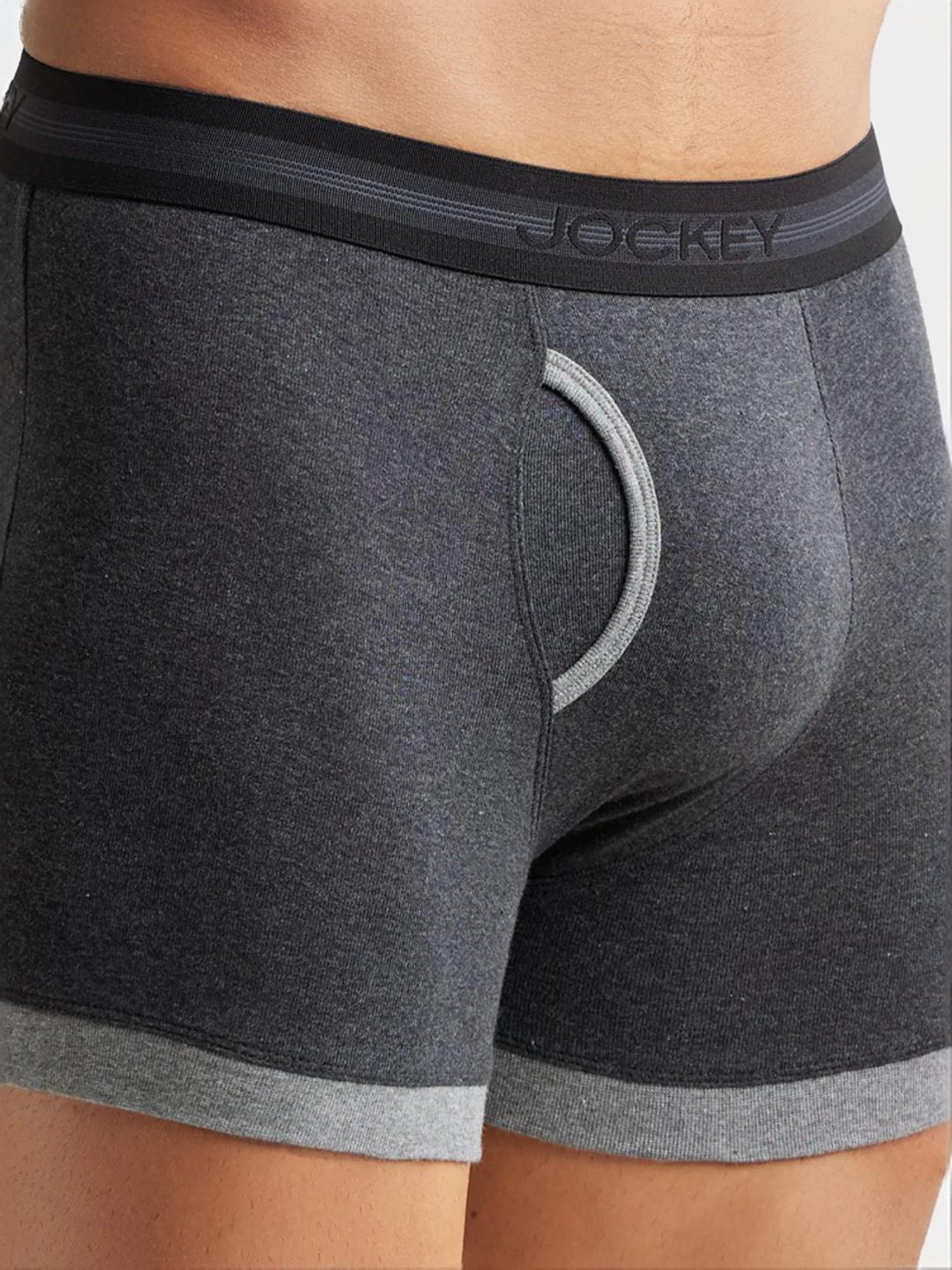 Jockey 1017 Navy Super Combed Cotton Rib Boxer Briefs with Stay Fresh Properties - Pack of 2