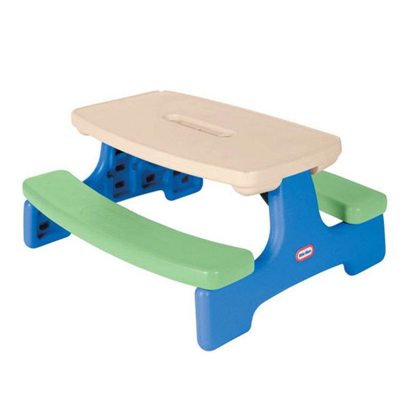 Little Tikes Easy Store Picnic Table with Umbrella - Green and Blue| 629952M