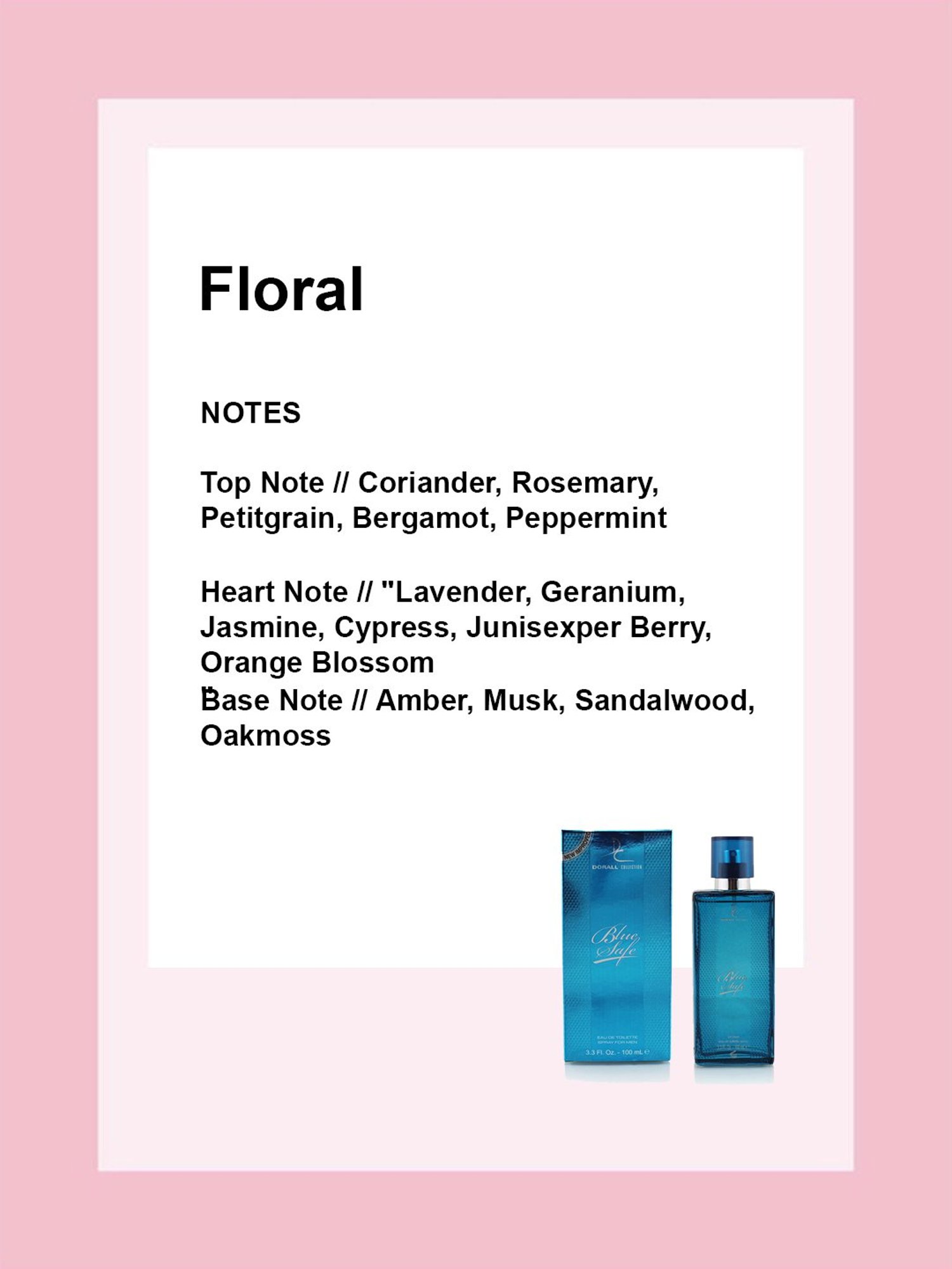 Dorall Collection Blue Safe Eau de Toilette Spray for Men - 100 ml