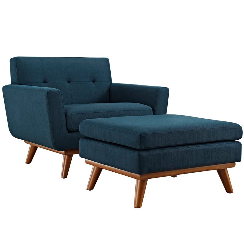 2pc Engage Armchair and Ottoman Azure - Modway