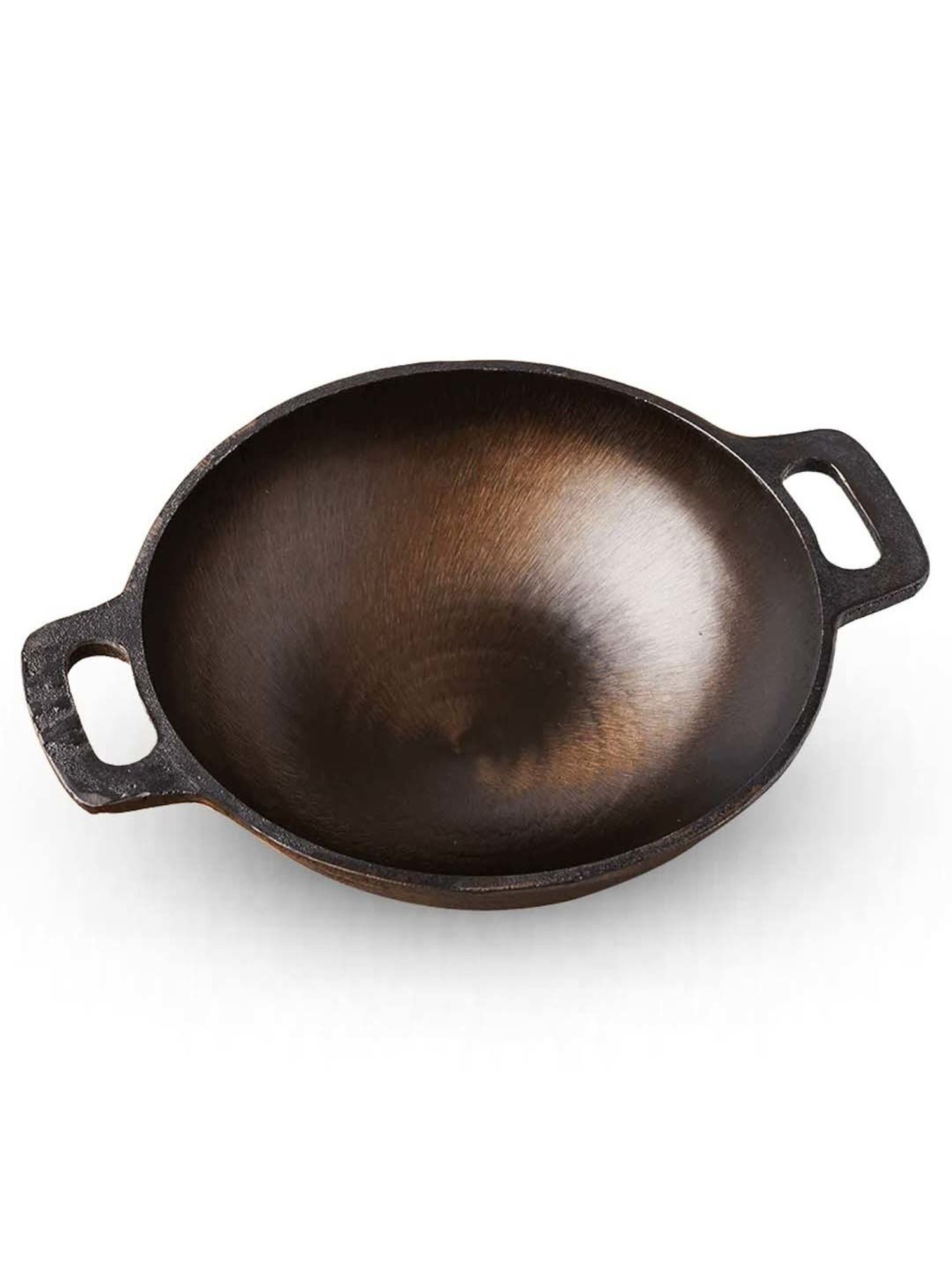 The Indus Valley Black Cast Iron 25.4 cm Super Smooth Kadhai (2.5 L)