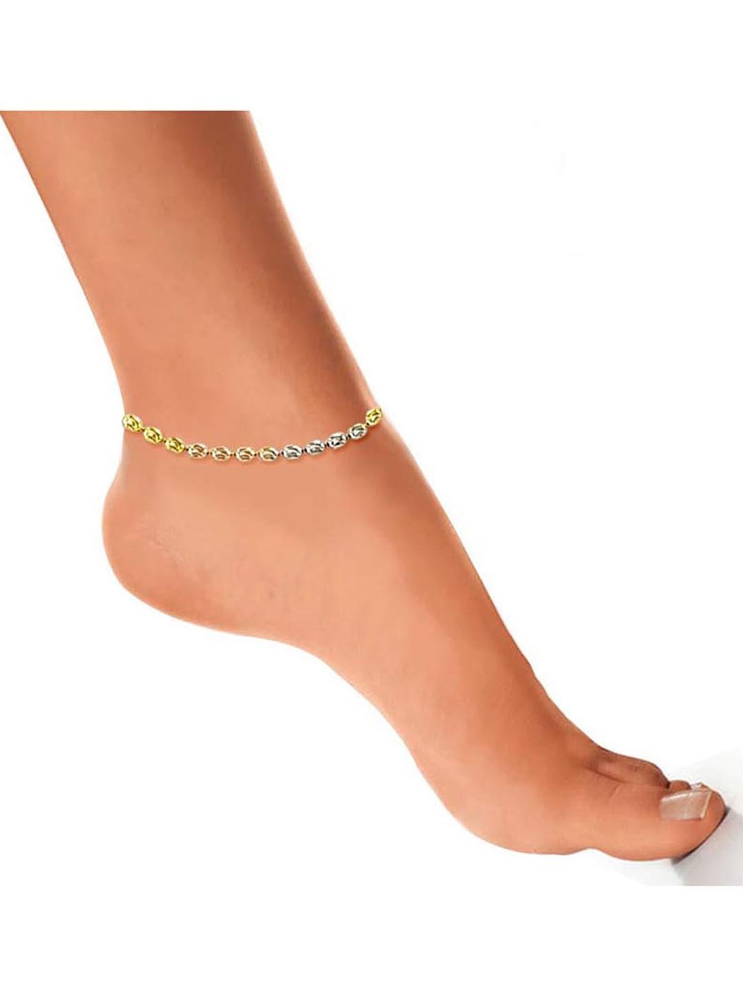 Taraash 92.5 Sterling Silver Tri-Plated Anklets