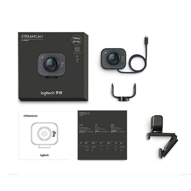 Logitech StreamCam, 1080P HD 60fps Streaming Webcam with USB-C and Built-in Microphone