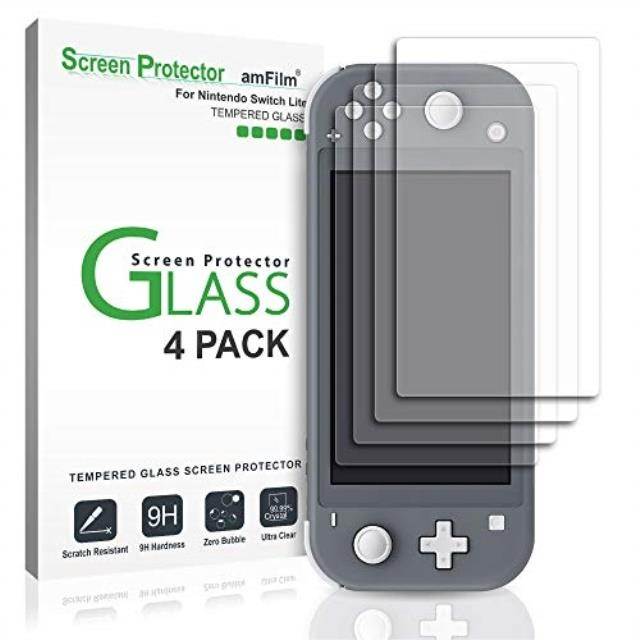 amfilm tempered glass screen protector for nintendo switch lite 2019 4pack