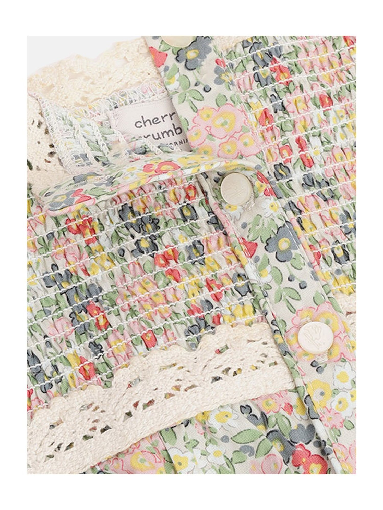 Cherry Crumble by Nitt Hyman Girls Multicolor Floral Floral Half Cuffed Nightsuit