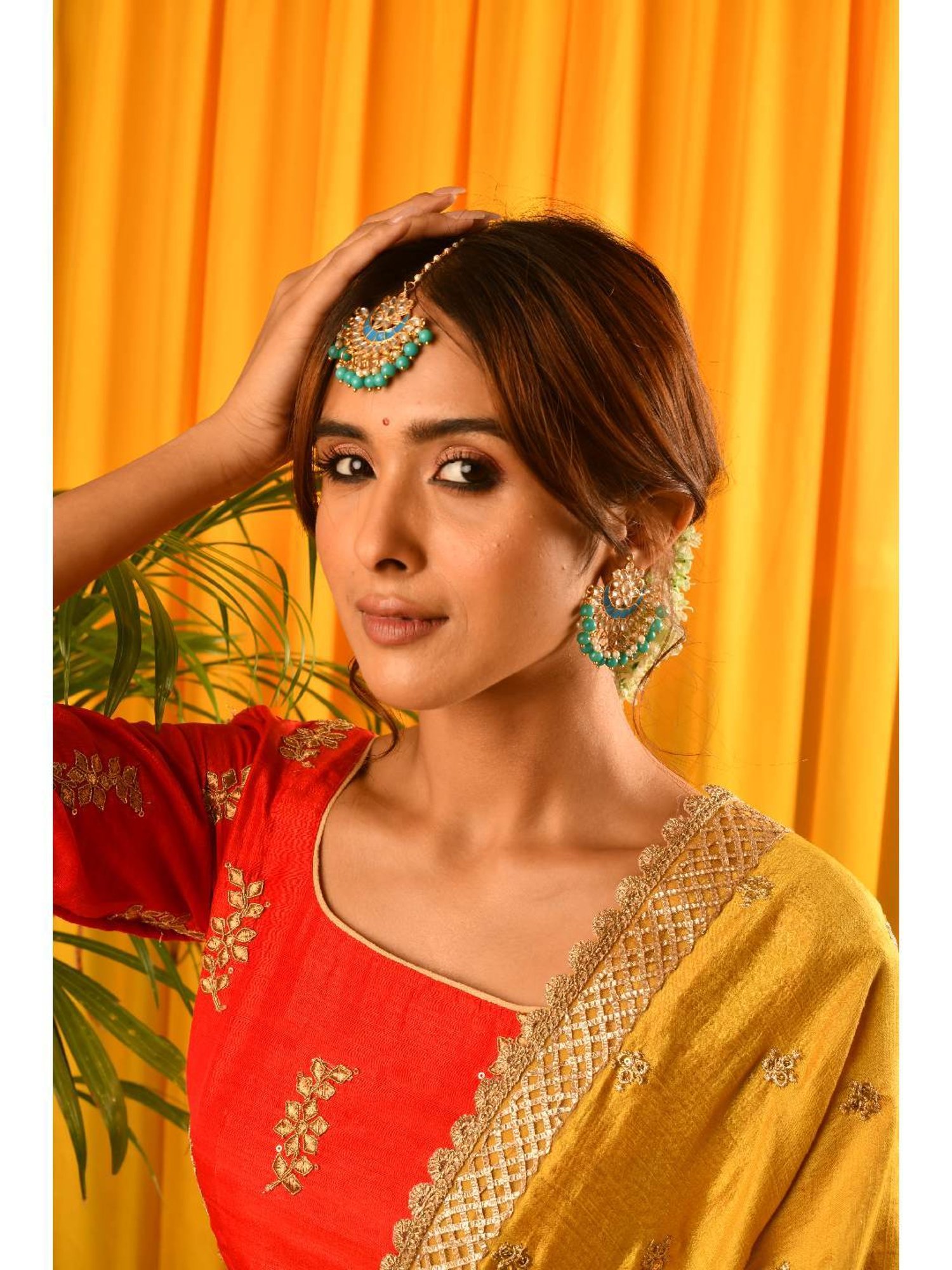 Jewelz Fashionable Earring & Maang Tikka for womens & Girls