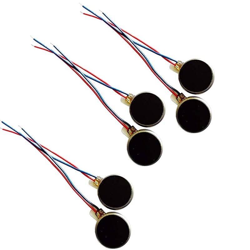 DC 3V 12000RPM Two Wired 10mm x 3mm Coin Cell Phone Vibration Motor 6PCS
