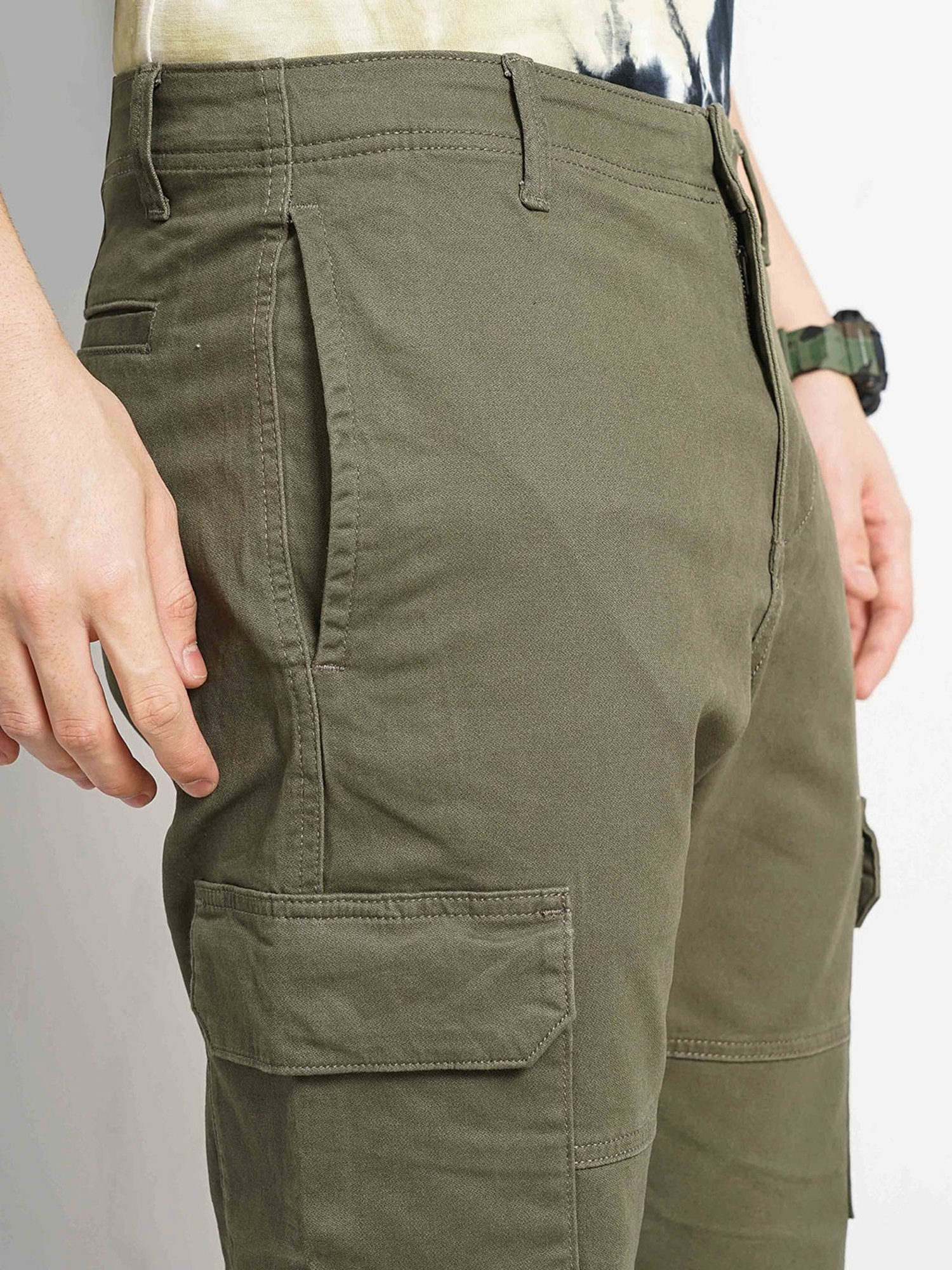 celio* Green Loose Fit Cargo Joggers