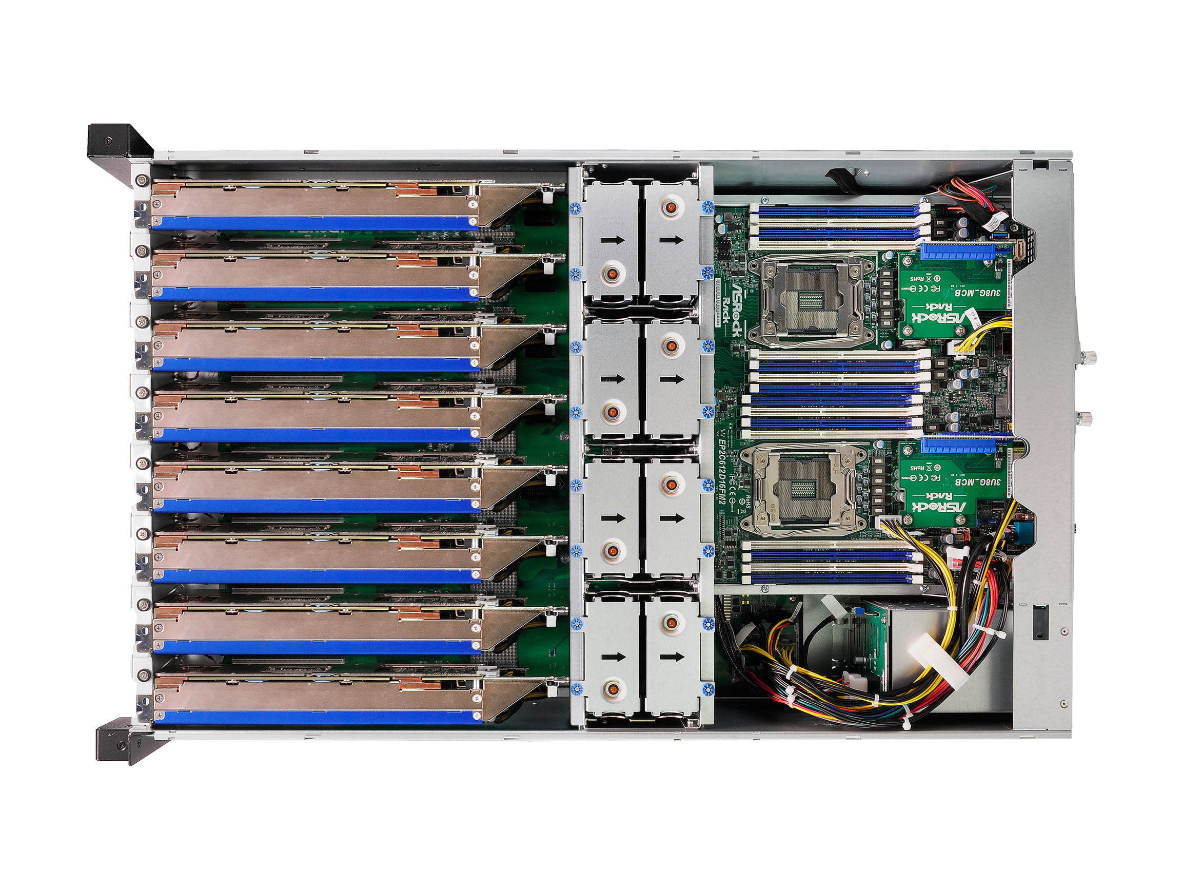 Asrock Rack 3U8G+ 3U Rackmount Server Barebone Dual Socket R3 (LGA2011) Intel C612  8GPU