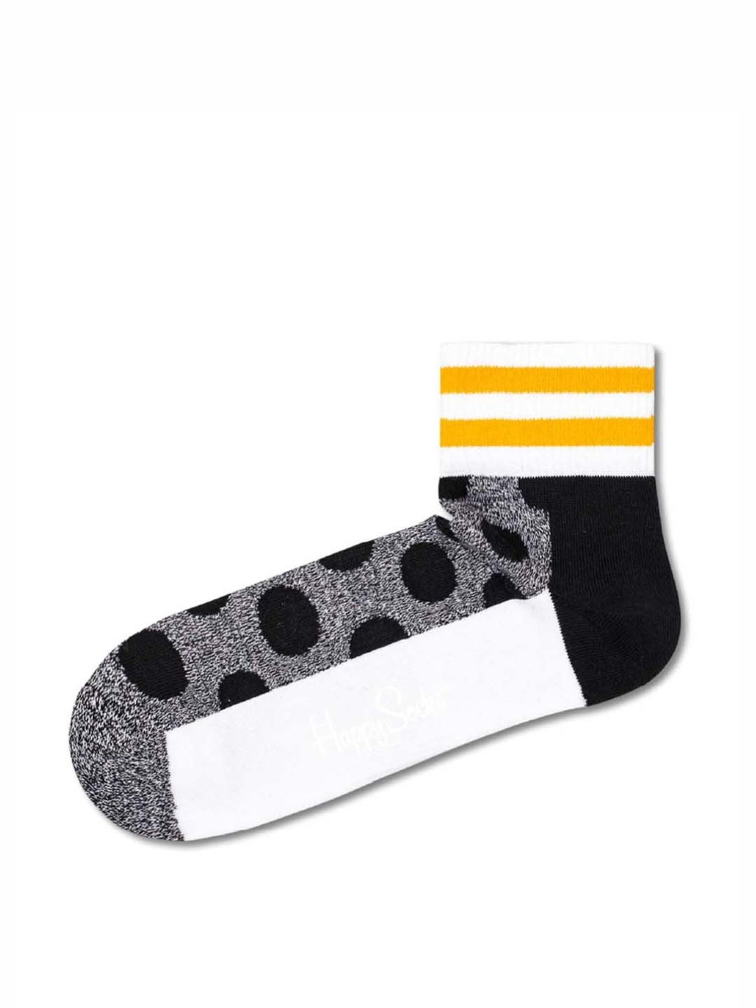 Happy Socks Big Dot Crew Grey Cotton Printed Socks (41-46)