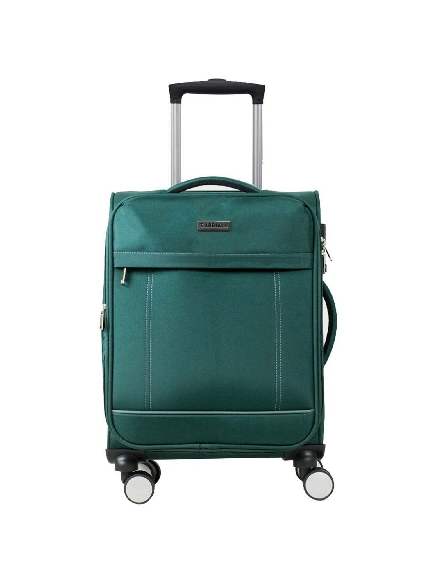 Carriall Green 4 Wheel Small Soft Cabin Trolley - 49.5 cm