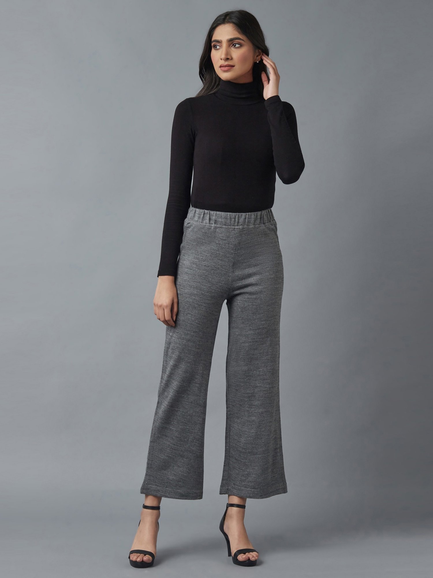 Elleven Grey Plain Palazzos