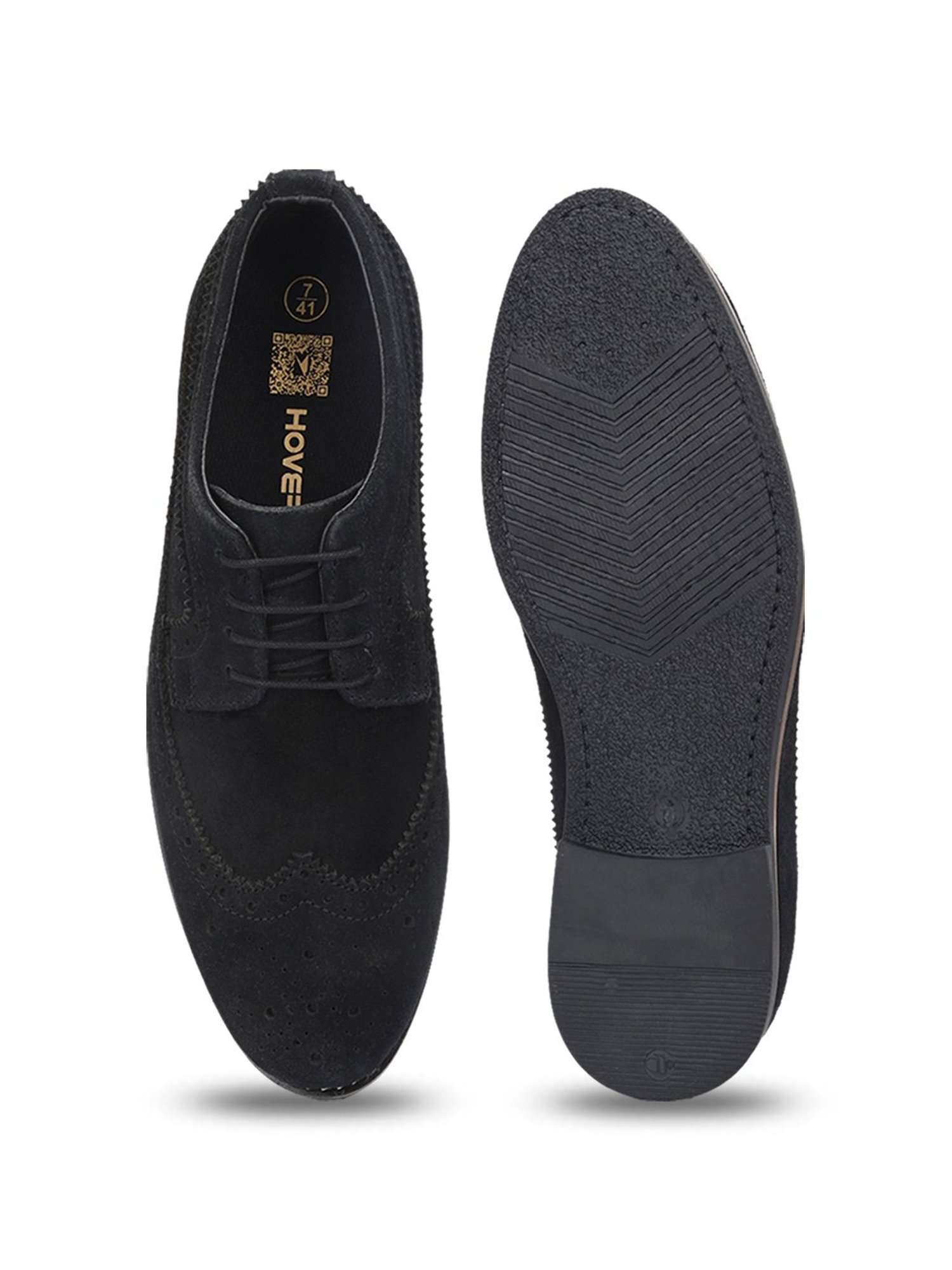 Hoversole Men's Charles Black Brogue Shoes