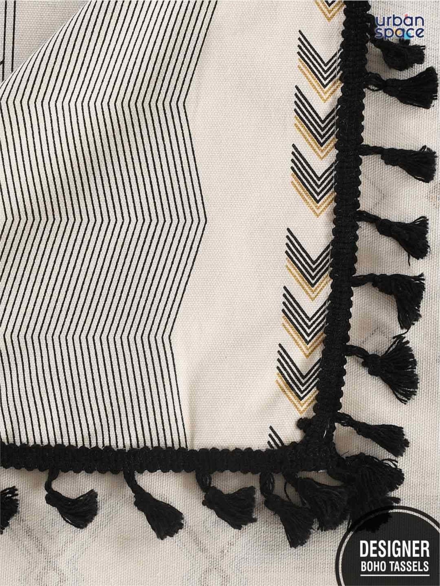 Urban Space Grey Cotton 200 GSM 4 Seater Square Dining Table Cover