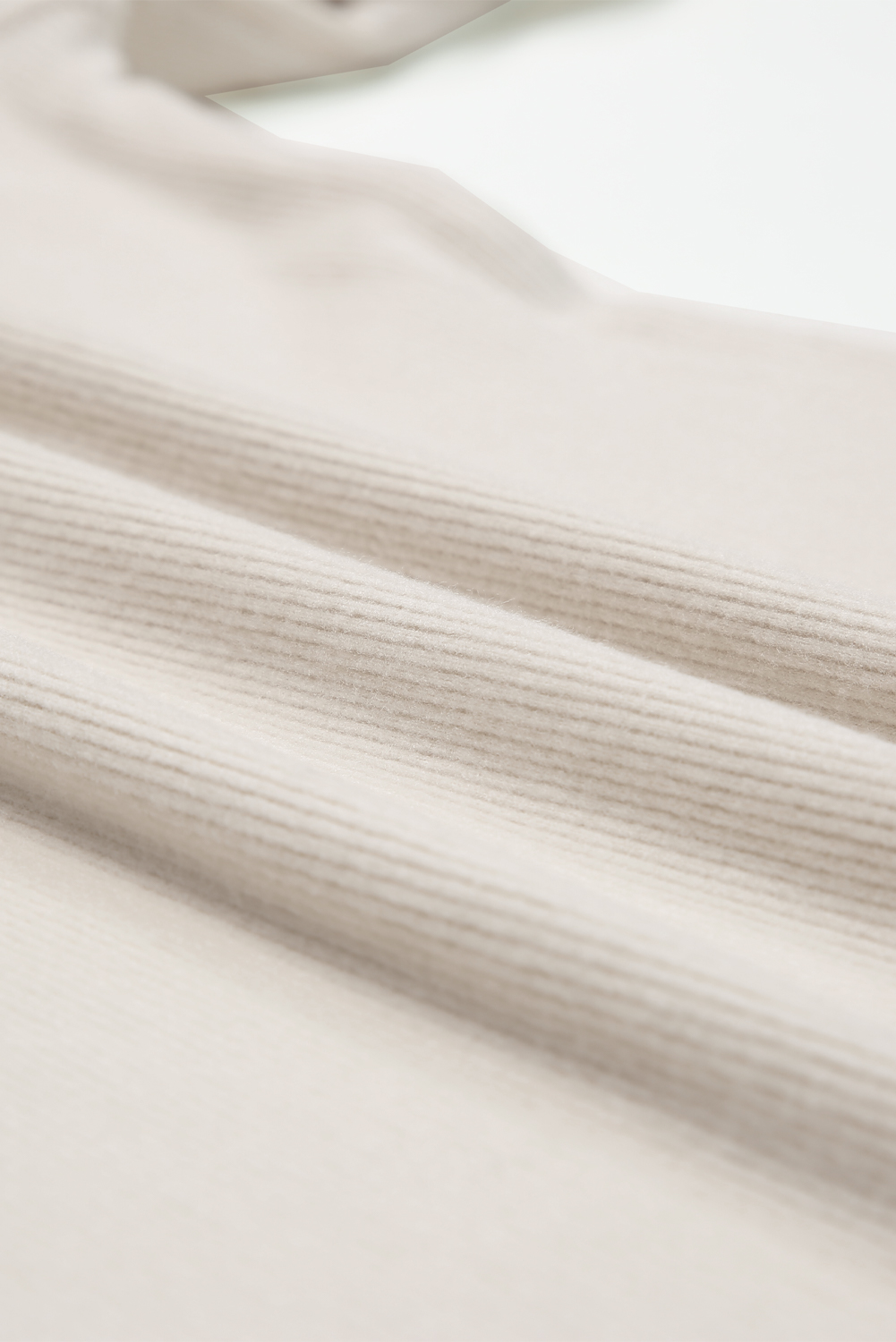 Beige Lace Contrast Casual Long Sleeve Top