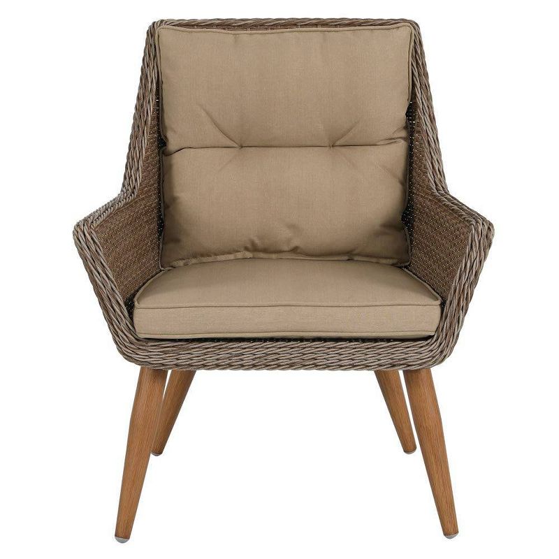 4pc Wicker Patio Seating Set With Cushions Khaki - Nuu Garden