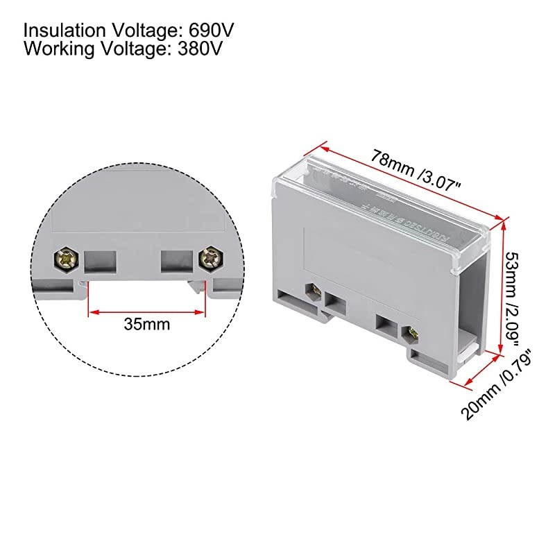 1 in 6 Out DIN Rail Terminal Blocks 690V Connectors Distribution Block