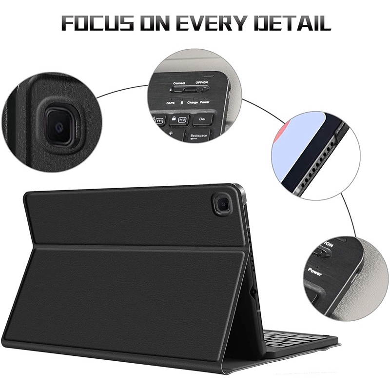 Keyboard Case for Samsung Galaxy Tab S6 Lite 10.4 inch 2020 Model SM-P610 (Wi-Fi) SM-P615 (LTE), Soft TPU Back Cover with Pencil Holder Detachable Wireless Bluetooth Keyboard