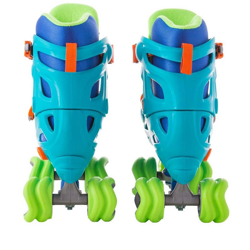 HearthSong - One2Go Adjustable Roller Skates Featuring Easy-Rolling Shark Wheels Jr. with Hard Shell Ankle Support, Adjustable for Kids' Shoe Sizes 1-4
