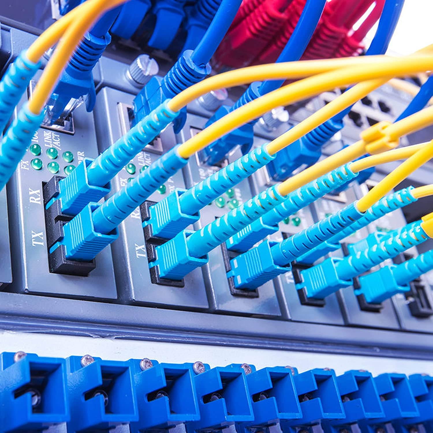 Fiber Optic Patch Cable SC to SC LEIHONG SC/UPC-SC/APC-SM Singlemode Simplex Fiber Optic Jumper Optical Patch Cord 2M-2 Pack