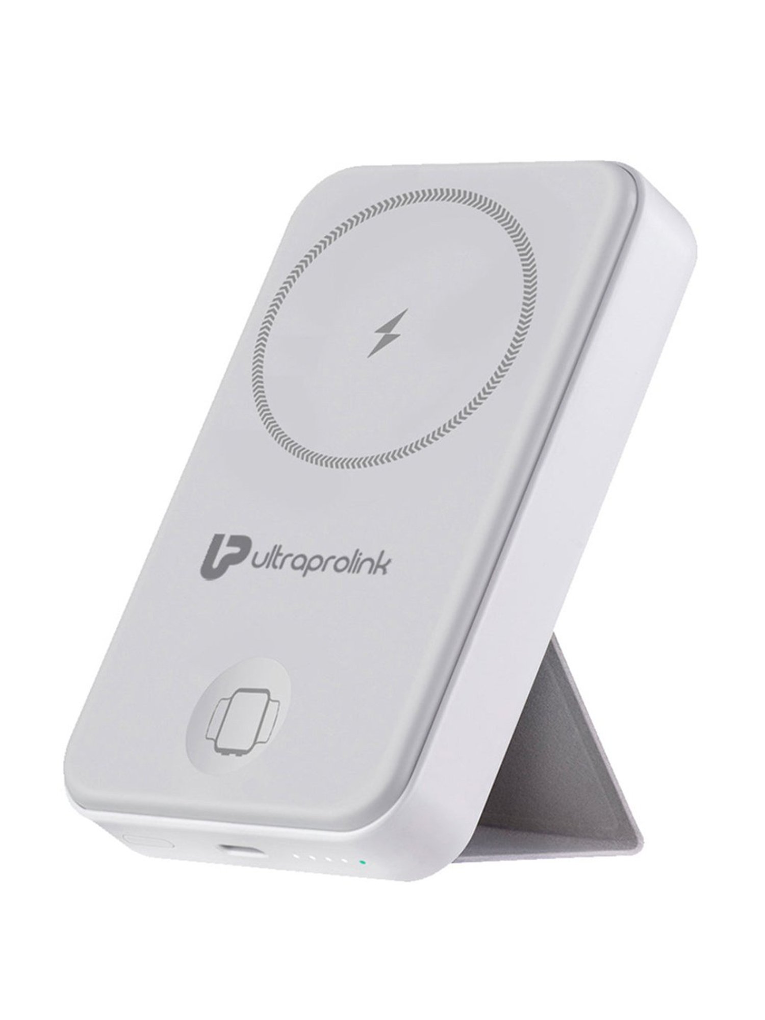 ULTRAPROLINK UM1113BLU 10,000mAh 2 in 1 Wireless Magnetic Power Bank with LED Display (White)