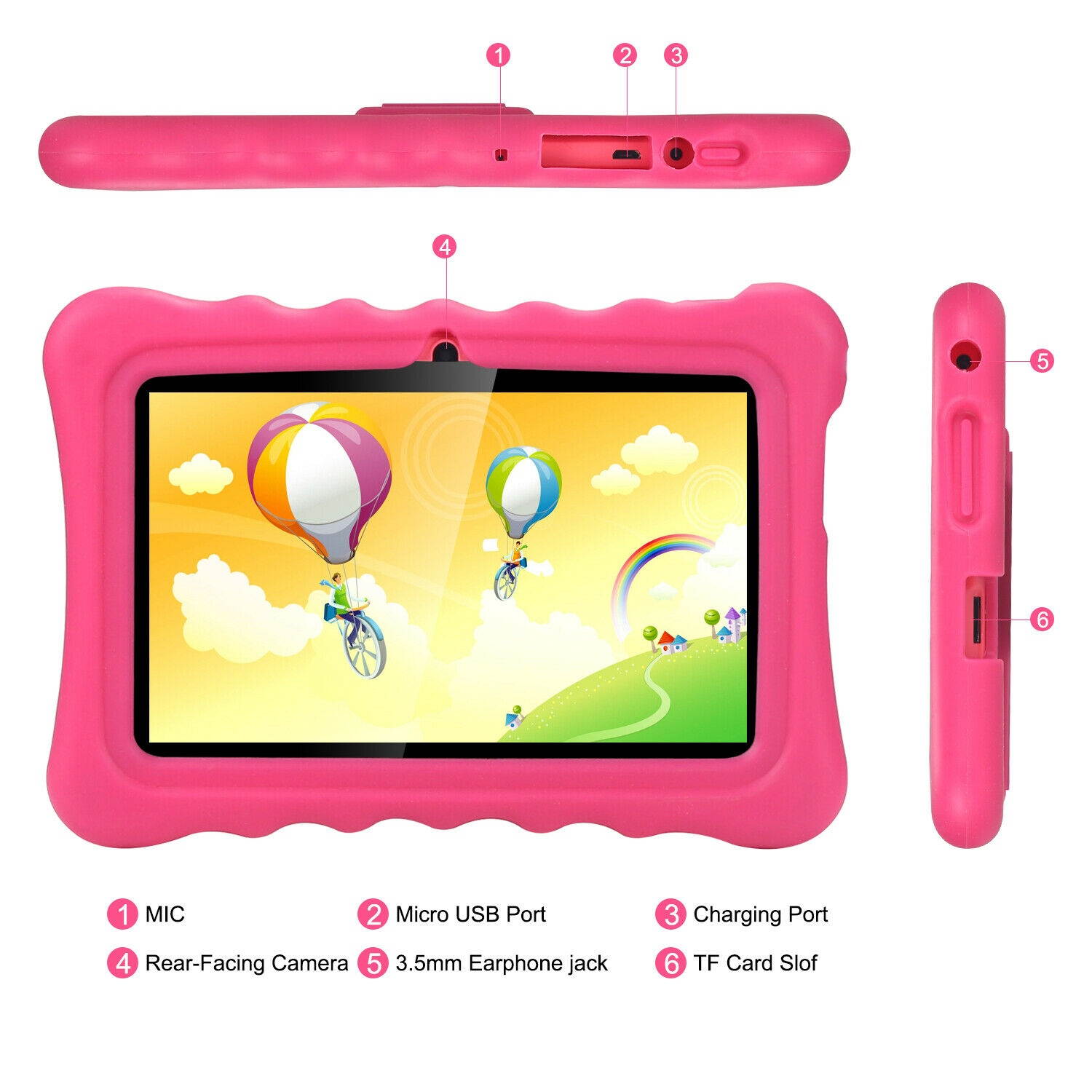 7'' Inch Kids Google Tablet PC Android 9.0 Quad Core Dual Camera WiFi 32GB