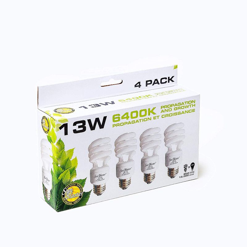 SunBlaster SL0900151 13 Watt CFL Compact Fluorescent Indoor Plant Grow Self-Ballasted Light Bulb Set (8 Lightbulbs)