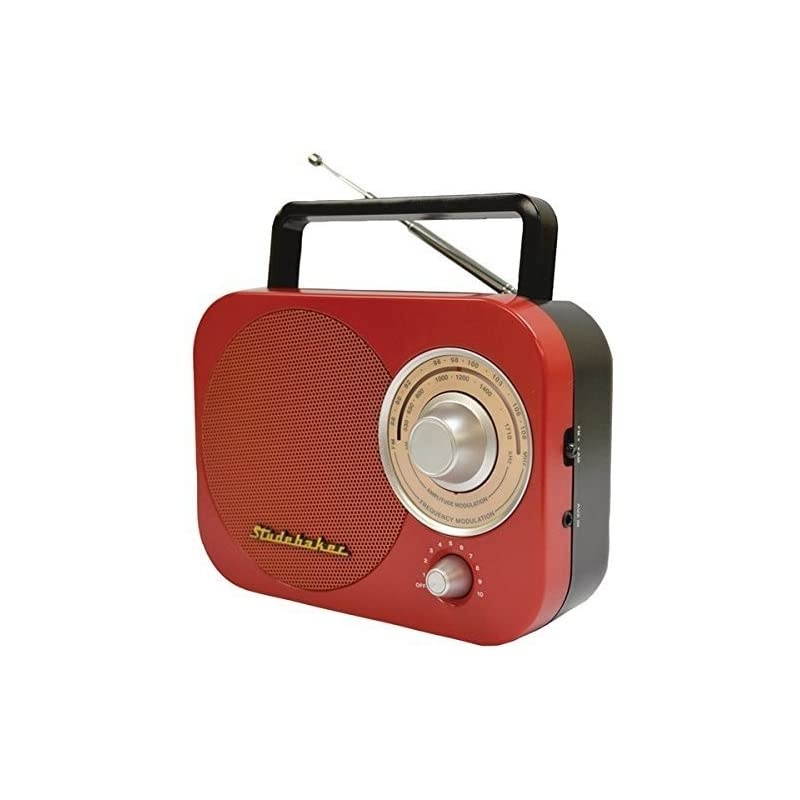 SB2000RB Portable AM/FM Radio in Red