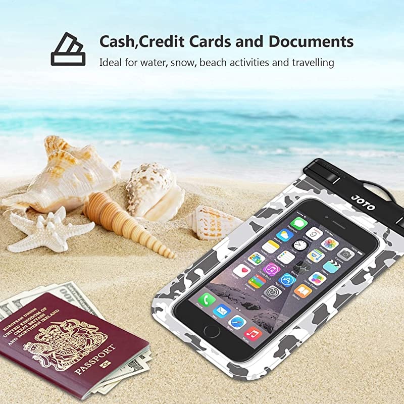 Universal Waterproof Pouch Cellphone Dry Bag Case for iPhone 11 Pro Max XS Max XR XS X 8 7 6S Plus Galaxy S10 Plus S10e S9 Plus S8 + Note 10+ 10 9 8 Pixel 4 XL 3a 2 up to 68quot Grey Camo