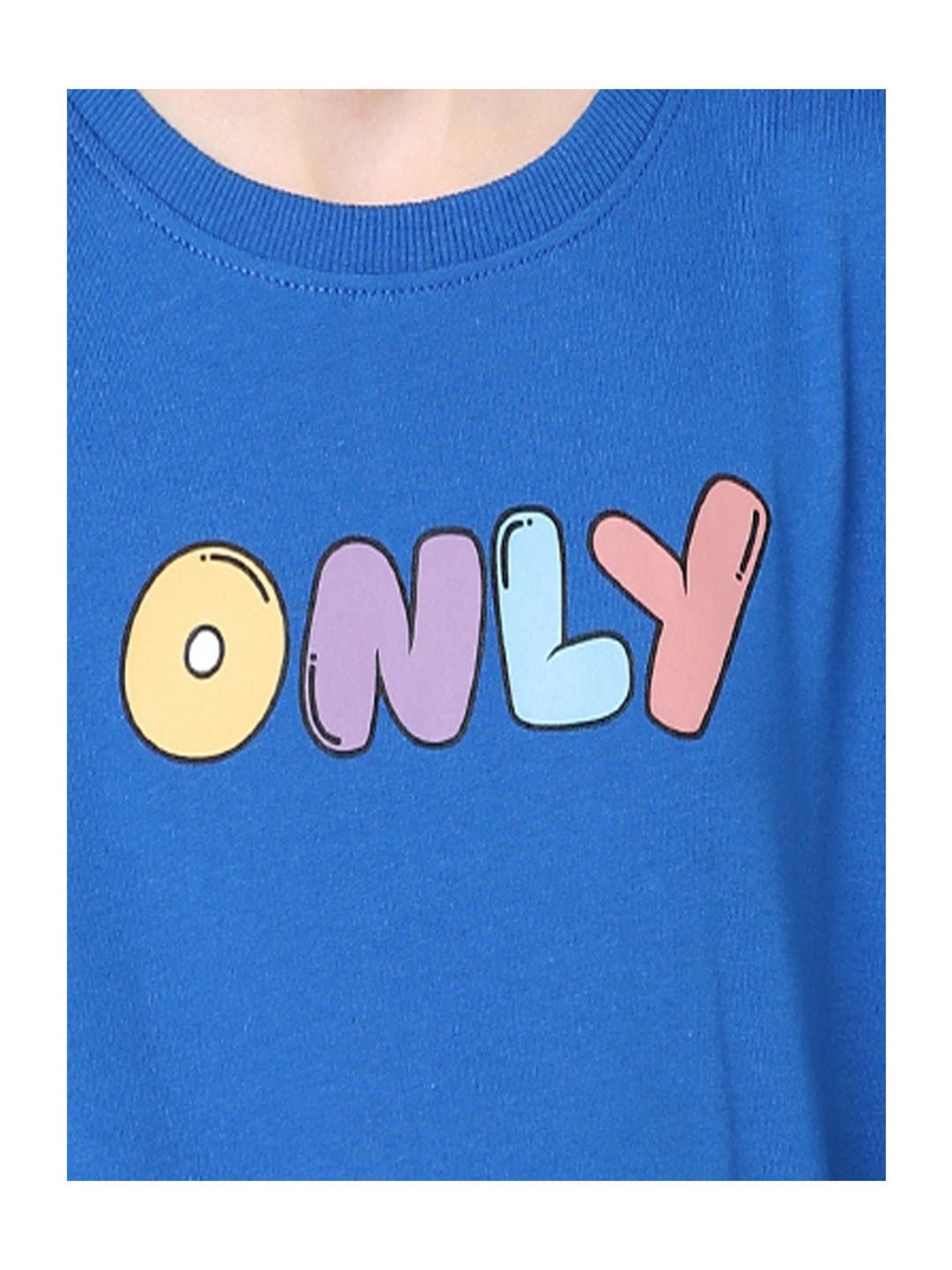 KIDS ONLY Royal Blue Graphic Print Full Sleeves Sweatshirt