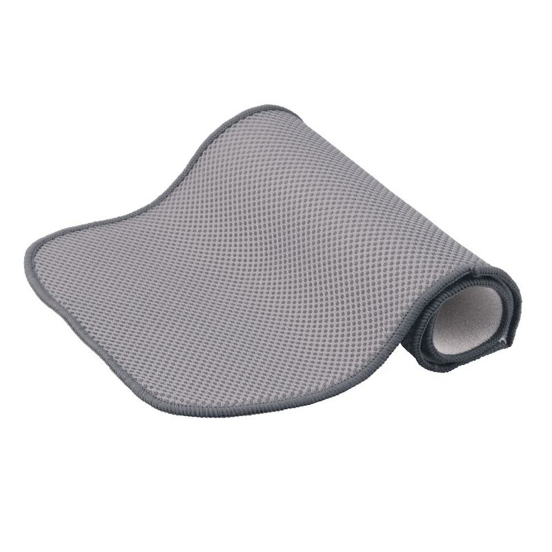 mDesign Kitchen Counter Dish Drying Rack & Microfiber Mat, Set of 2 - Satin/Gray