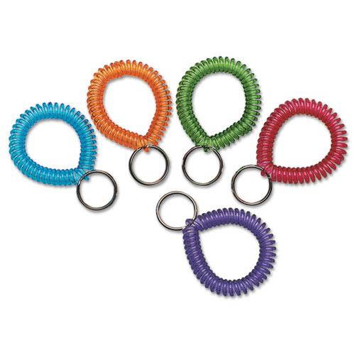 Wrist Coil with Key Ring Assorted 10/Box