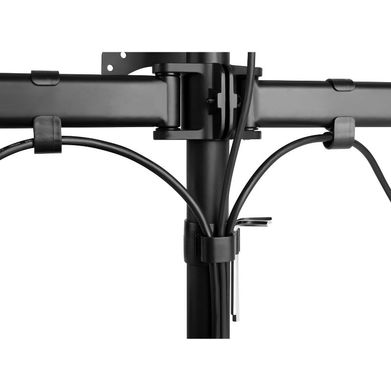V7 Triple Swivel Desk Stand Mount - Up to 27" Screen Support - 17.64 lb Load Capacity - 12.4" Height x 18.4" Width x 57" Depth - Desktop