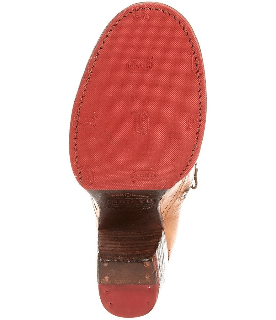 Bed Stu Xena Leather Back Lacing Block Heel Western Booties