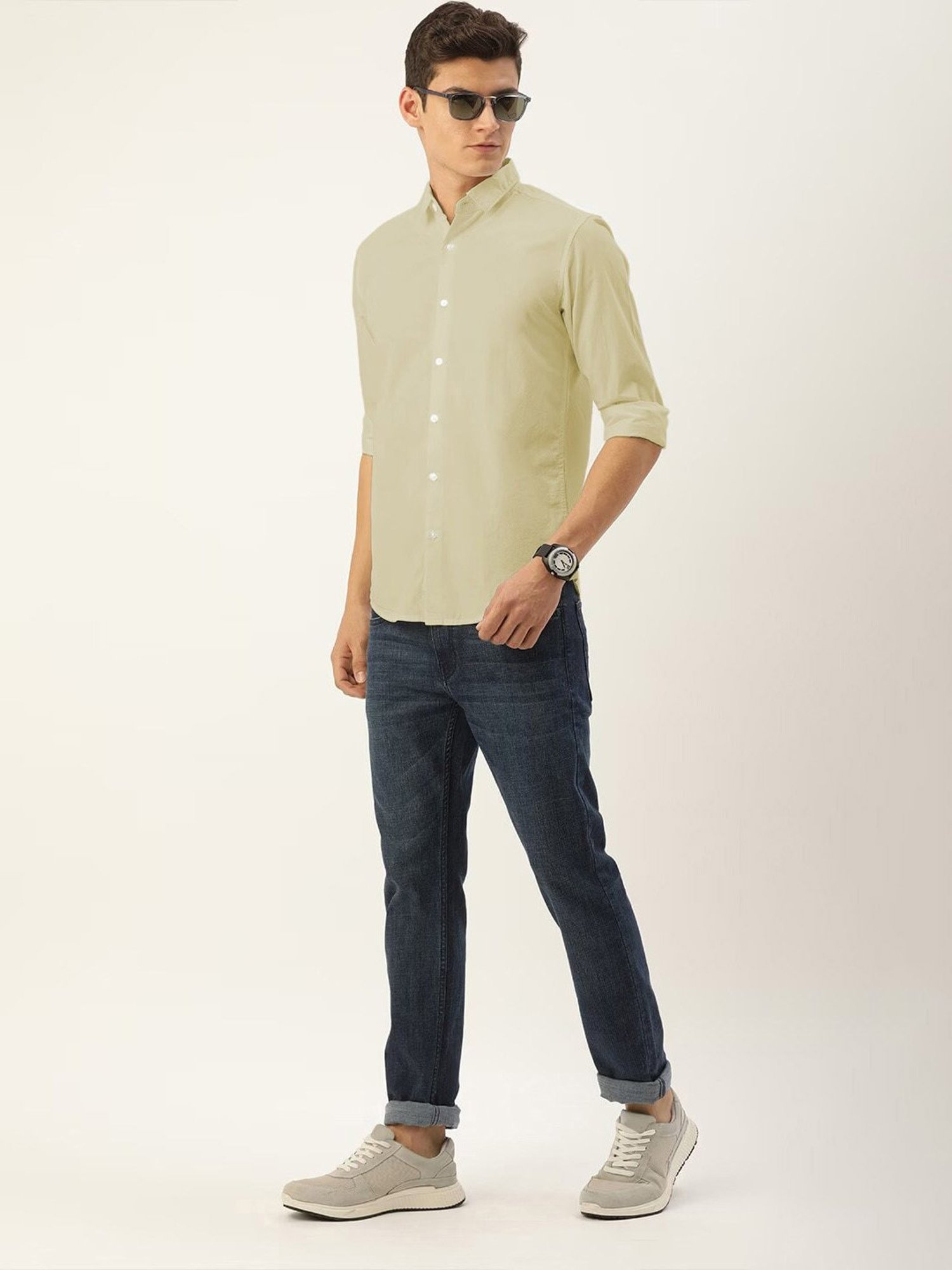 IVOC Beige Slim Fit Shirt