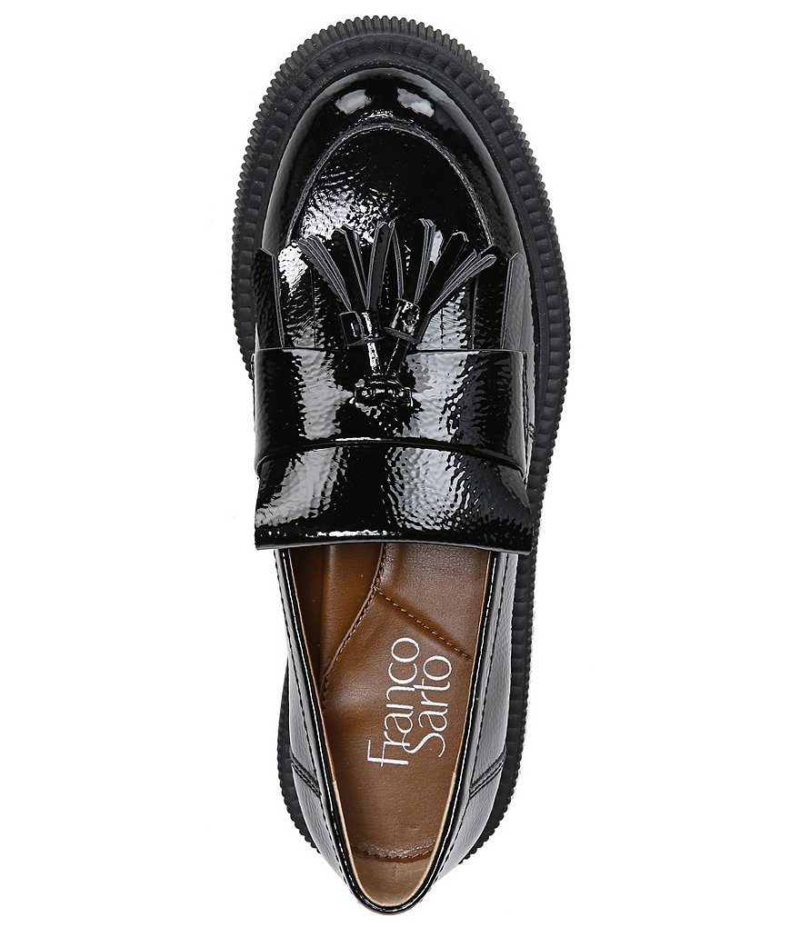 Franco Sarto Jack Kiltie Fringe Tassel Patent Loafers