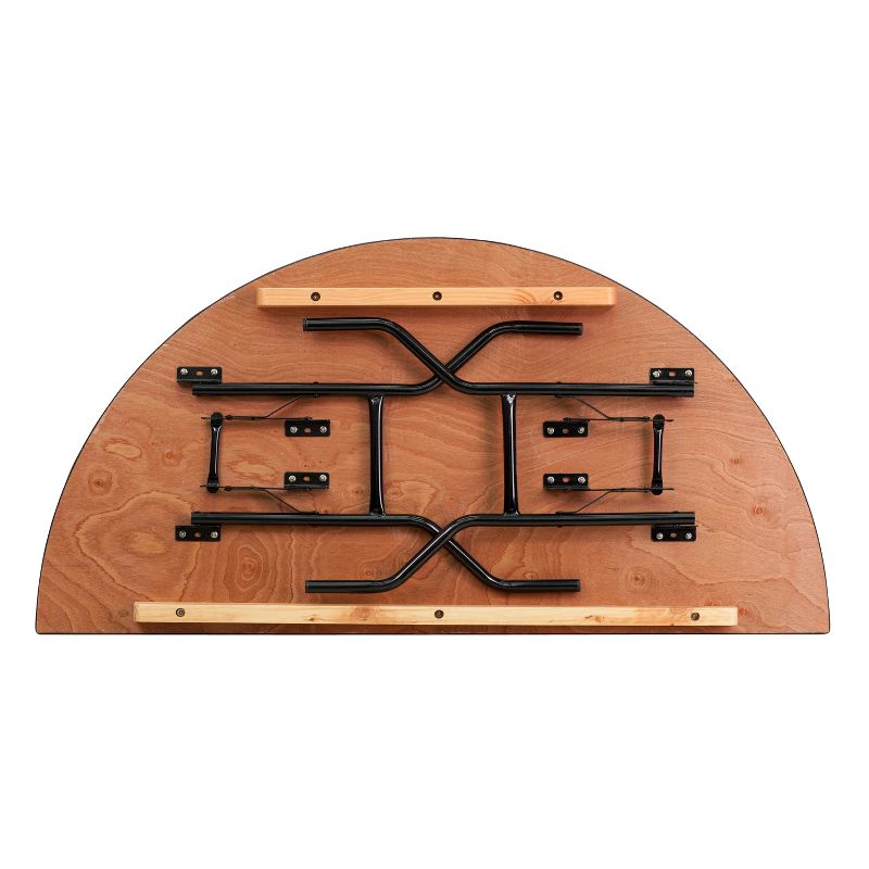Emma and Oliver 5-Foot Half-Round Wood Folding Banquet Table - Event & Catering Table