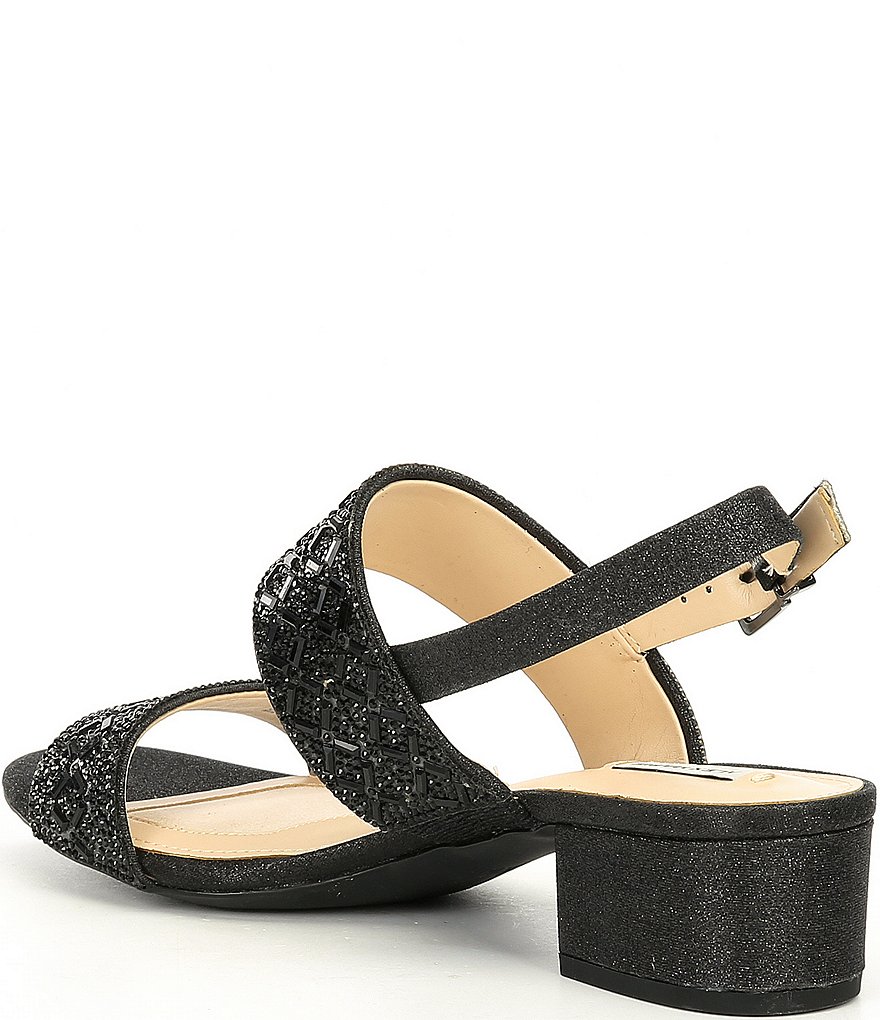 Alex Marie CalinaTwo Rhinestone Block Heel Sandals