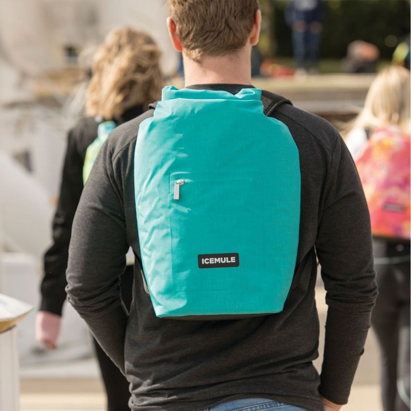 IceMule 1008-TQ Jaunt Large Collapsible Portable Soft Sided Roll Top 15 Liter 12 Can Lightweight Insulated Waterproof Leak Proof Backpack Cooler Bag