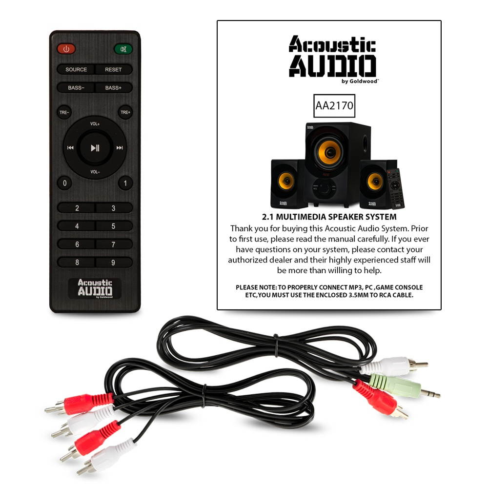 Acoustic Audio AA2170 Bluetooth 2.1 Home Speaker System with USB and SD Computer Multimedia