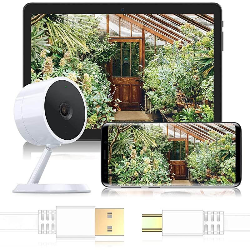 Micro USB Power Cable 30 FT 2 PackFlat Micro USB Charging Power CordCharger for Wyze Cam PanYi CamNest CamBlink XT XT2 Mini CameraFurbo DogArlo QNetvueXbox One Controller White